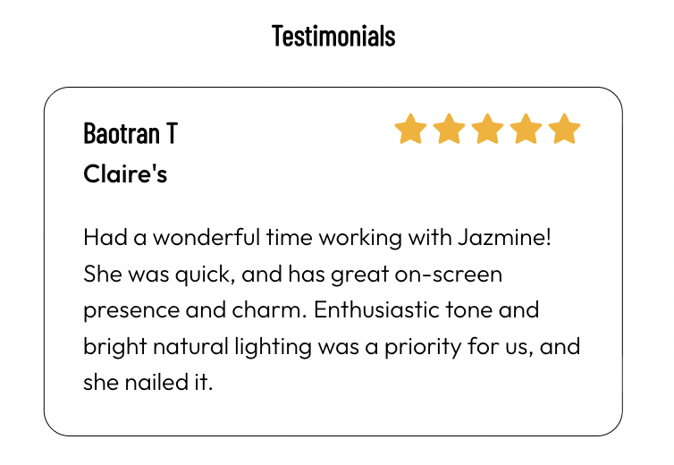 Testimonials example