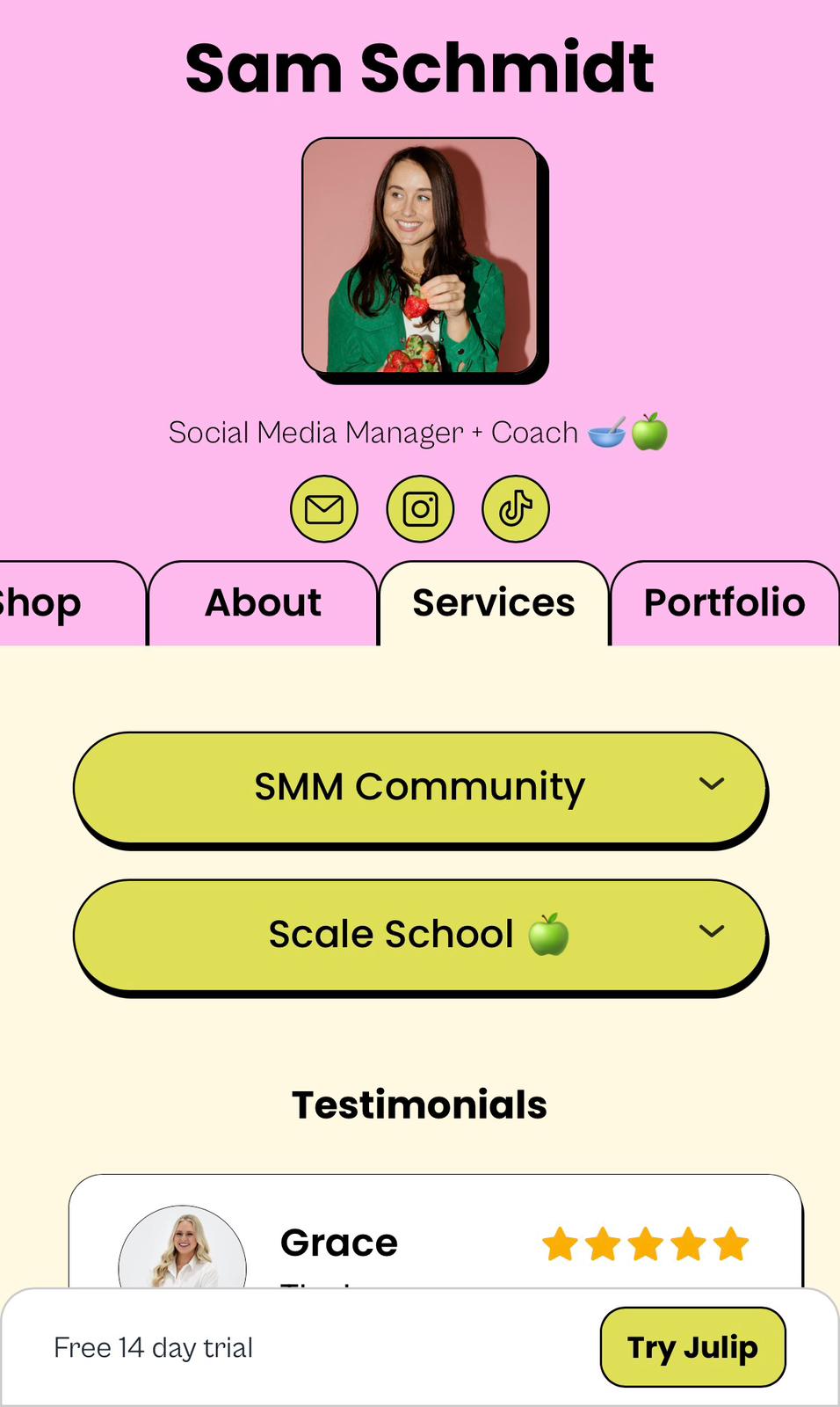 Samantha's Julip site