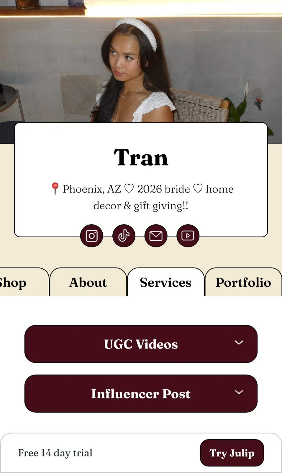 Tran's Julip site