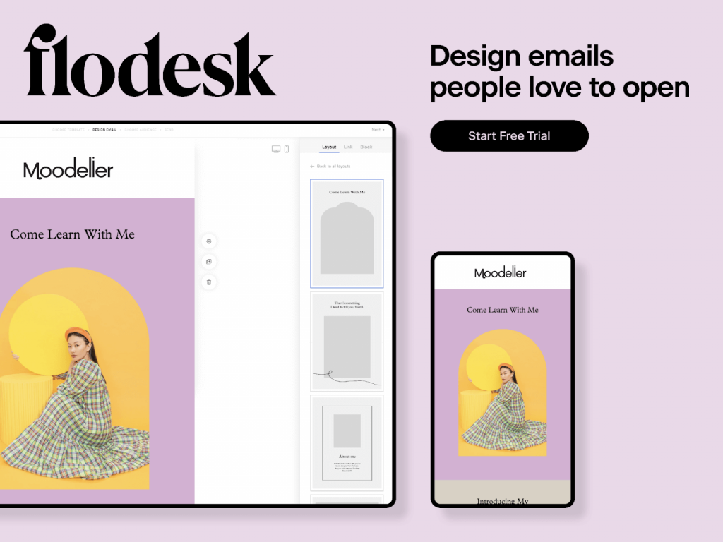 Flodesk email marketing interface
